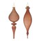 Melrose Ribbed Glass Christmas Finial Drop Ornaments - 8.5" (220mm) - Brown - 6ct